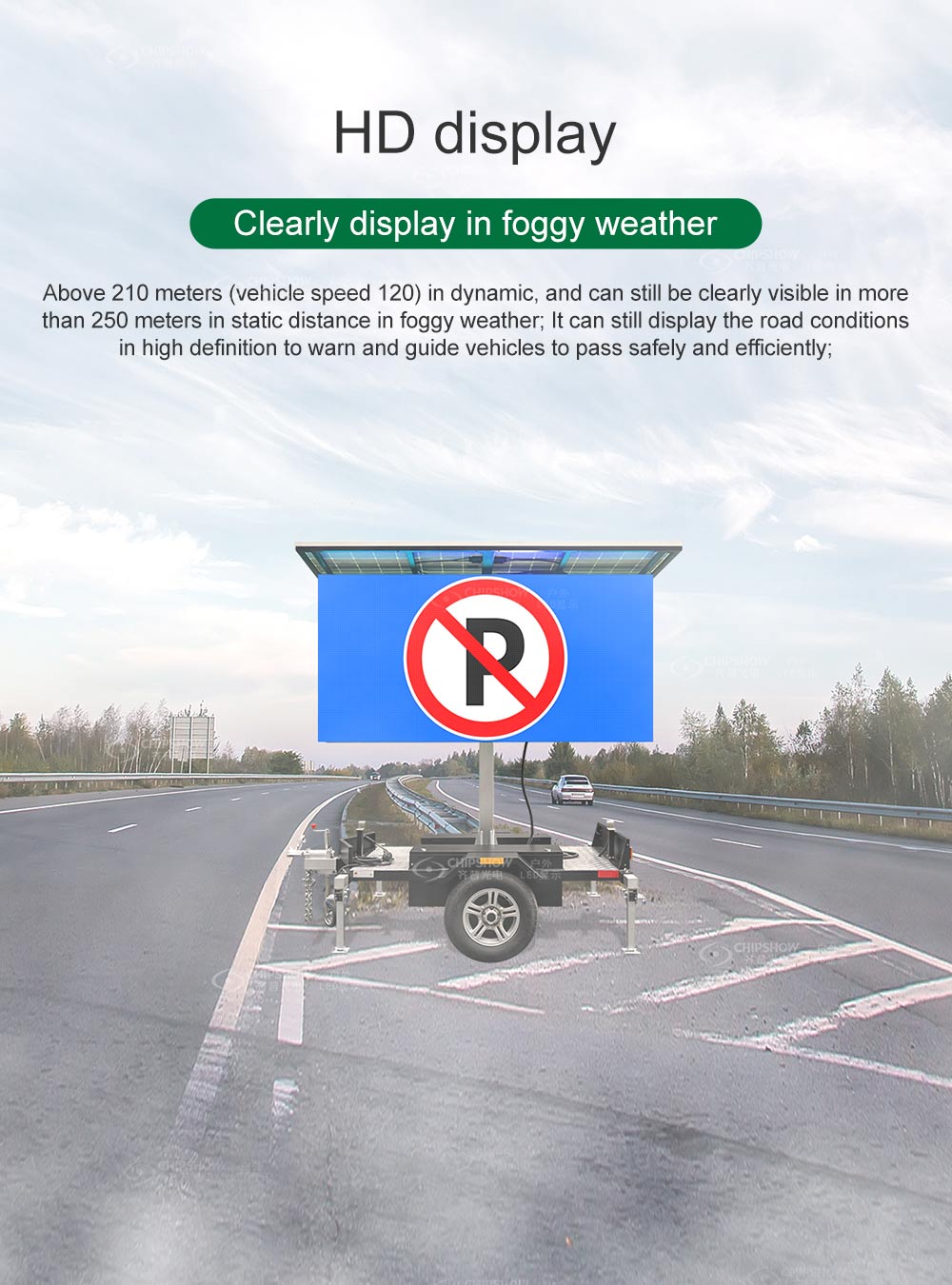 شاشة سيارة تعمل بالطاقة الشمسية عالية الدقة بالألوان الكاملة