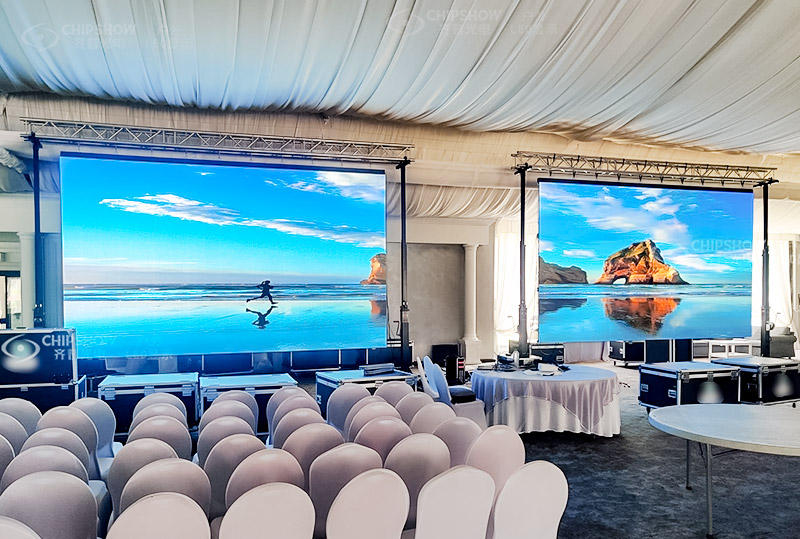 P3.91 التفكيك السريع لشاشة عرض LED كاملة الألوان لمشروع موقع مؤتمر في رومانيا